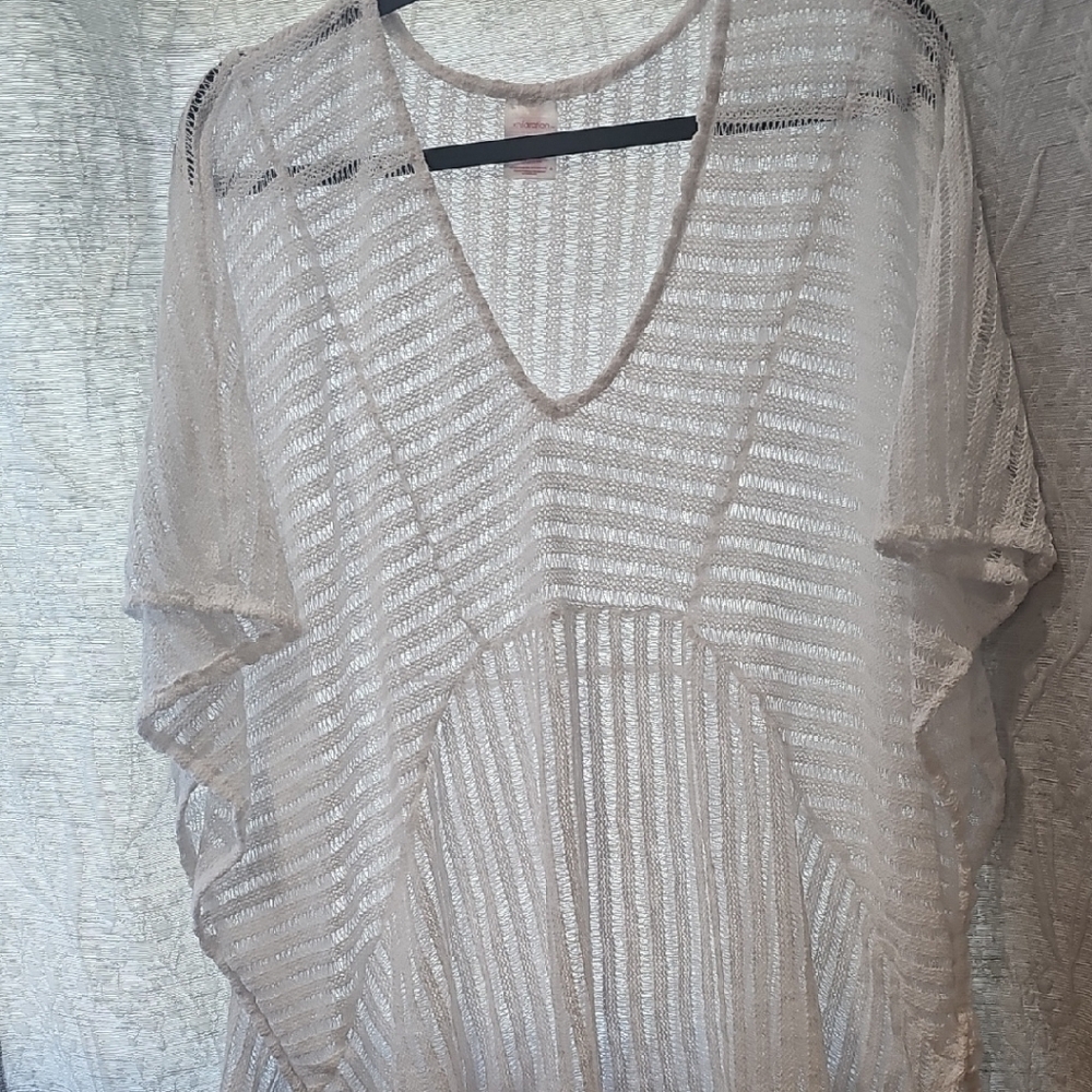 Xhilaration White Sheer Knit Top